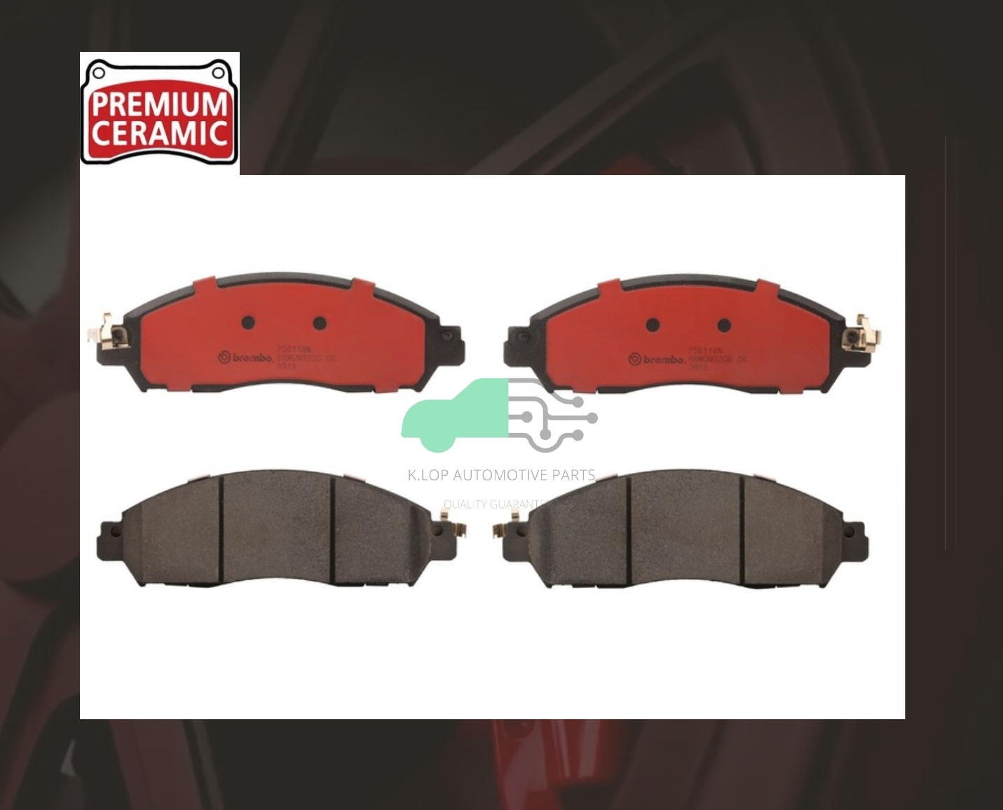 P56 118N ผ้าเบรกหน้า (แท้ BREMBO รุ่น Ceramic) NAVARA NP300 D23 4x2 4x4 (2.5 2.3) 2014-/TERRA (2.3) (2.5) 2018-