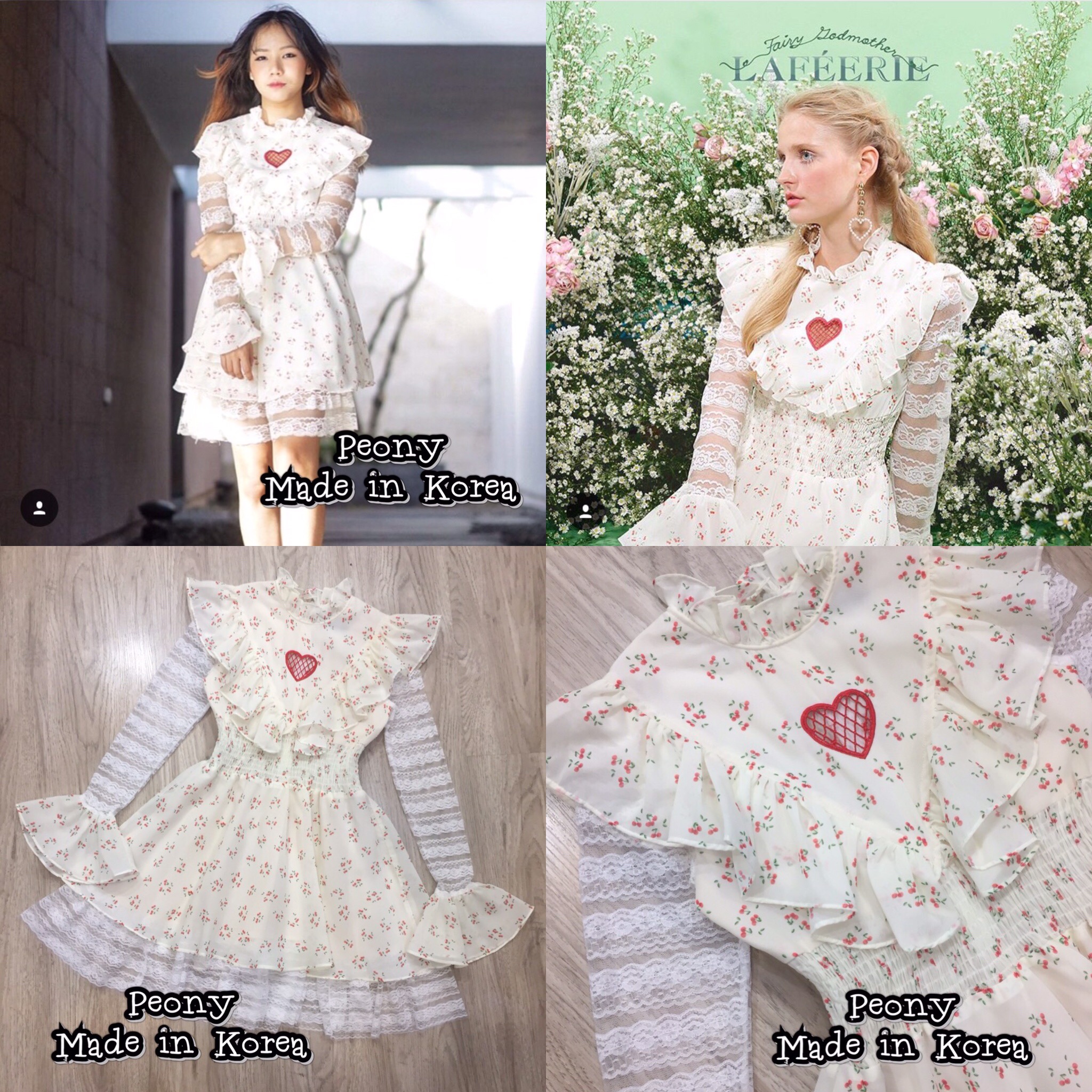 *พร้อมส่ง*FR. Dress :: เดรสแขนยาวตัวสั้นสุดแบ้ว คอตั้งระบายรอบคอ