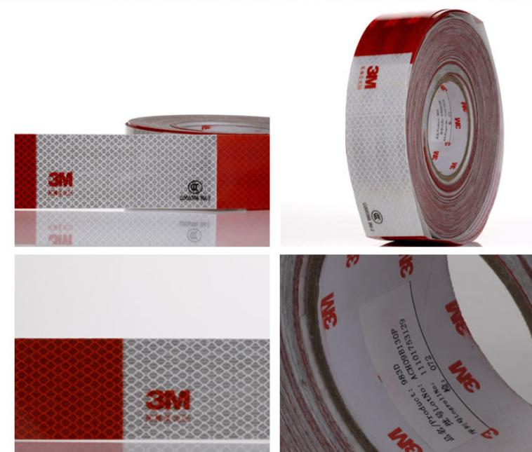 สติ๊กเกอร์ ขาวแดง HIP สะท้อนแสง 3M แท้ รุ่น 983D ใช้ติดข้างรถ งานจราจร