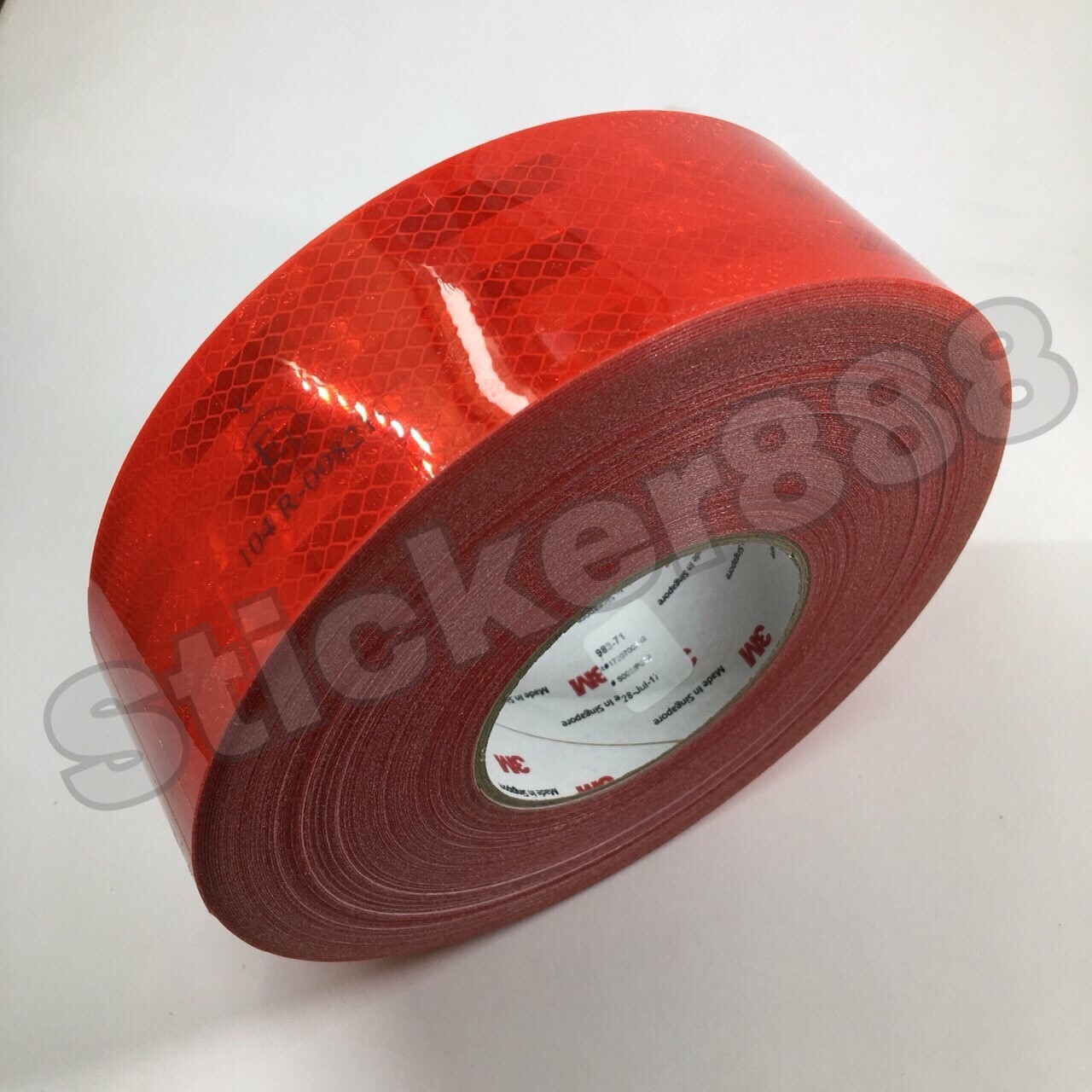 สติ๊กเกอร์สะท้อนแสง ติดท้ายรถบรรทุก สีแดง 3M แท้ ขนาด 55mm x 50M Conspicuity marking (Red)