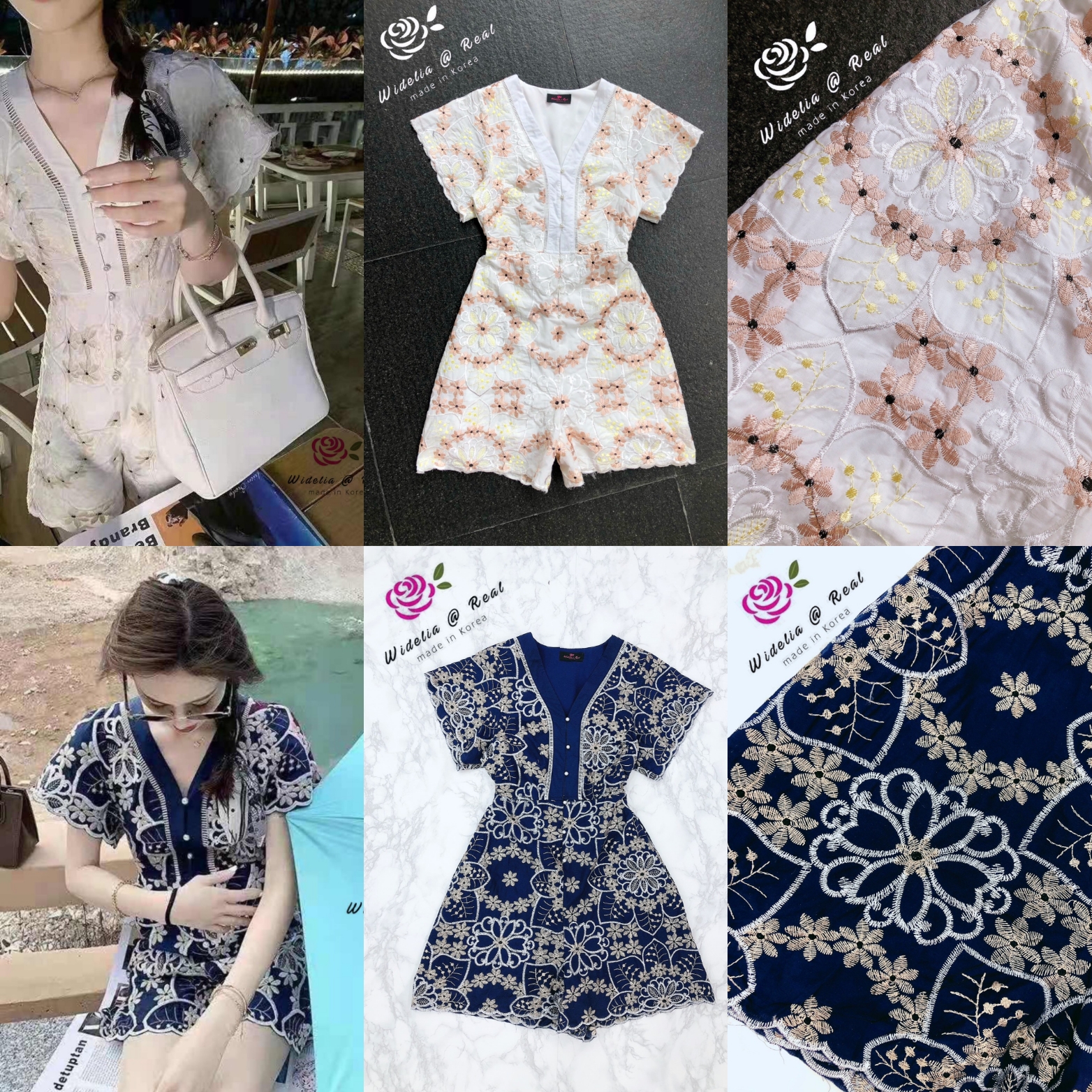 Alicmccall Jumpsuit จั้มสูทขาสั้นสุดน่ารัก เนื้อผ้างานปัก ปักมาแบบแน่นๆ