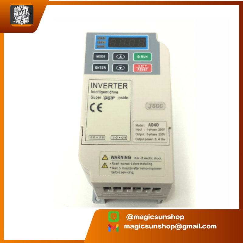 JSCC Inverter A040 0.4kw 220V In 1 Phase / Out 3 Phase