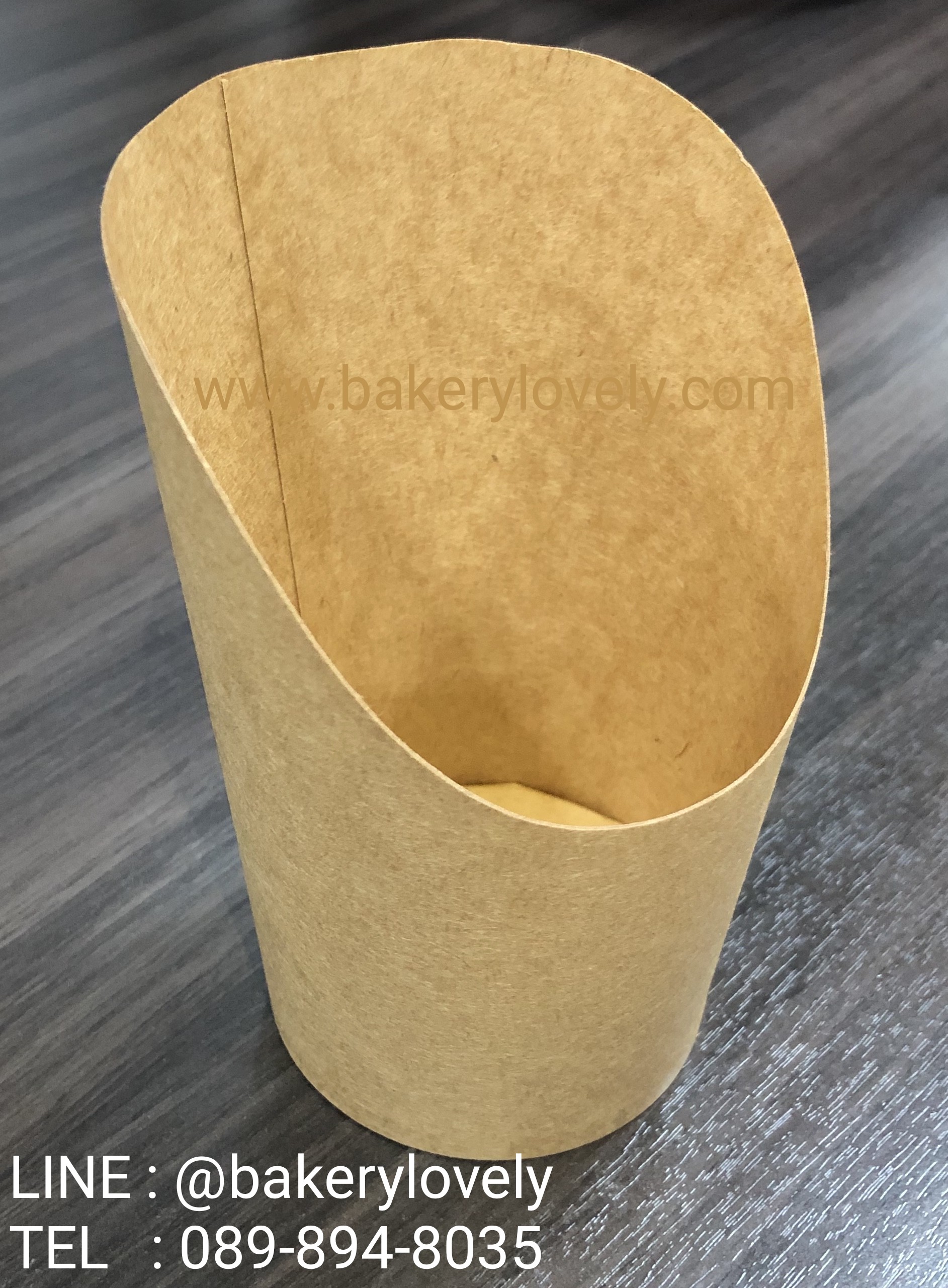 โคนกระดาษใส่เฟรนซ์ฟรายส์ 7x13 cm สีน้ำตาล 16 ออนซ์