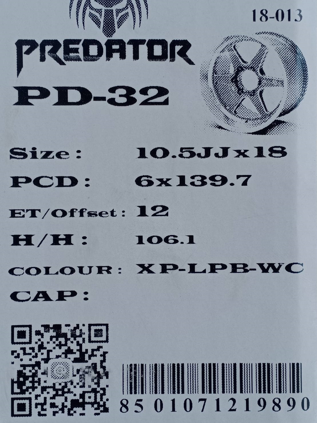PREDATOR PD-32 ขอบ18 6x139.7 ล้อแม็กซ์สำหรับใส่รถกระบะและSUV