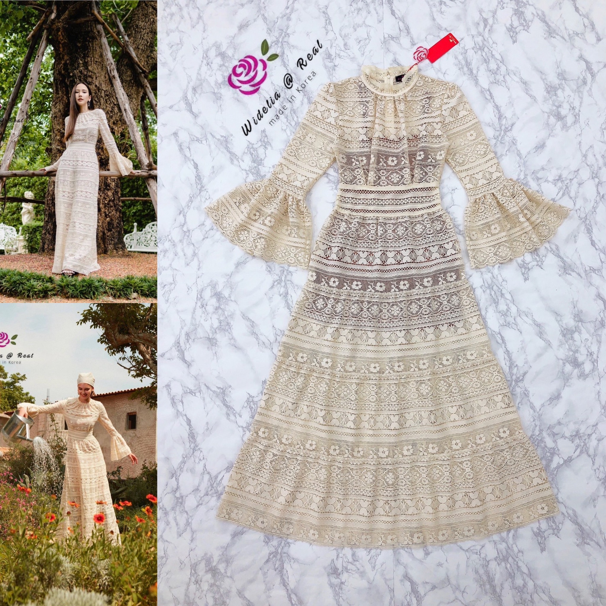 Janesuda Maxi Dress แม็กซี่เดรสตัวยาวแขนยาว