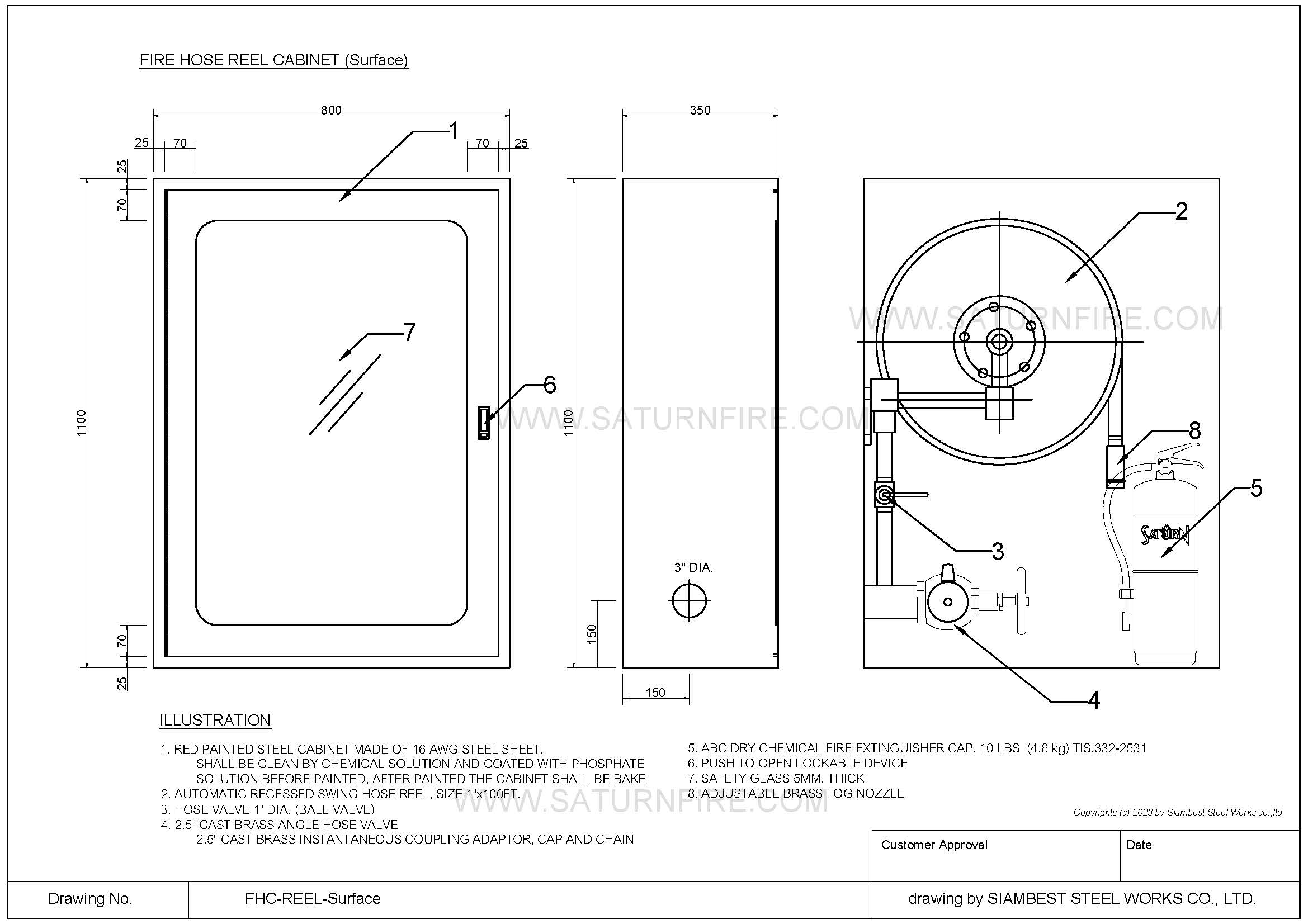 Hose Reel Cabinet ตู้กงล้อสายดับเพลิง