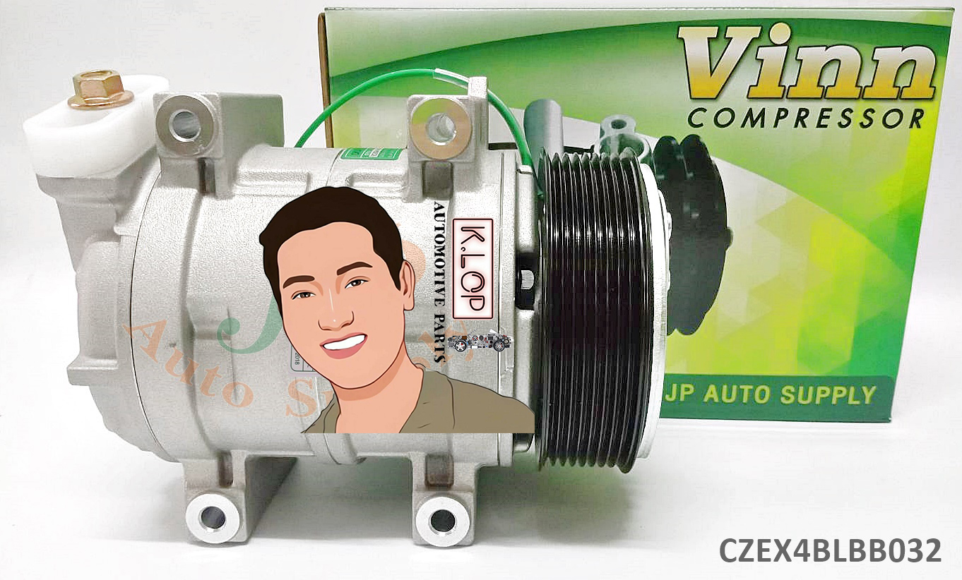 CZEX4BLBB032 คอมแอร์ยี่ห้อ Vinn (ZEXEL 15CH 8PK 24V. 4ขาร้อย เอียงซ้าย รูใหญ่ (JAC))