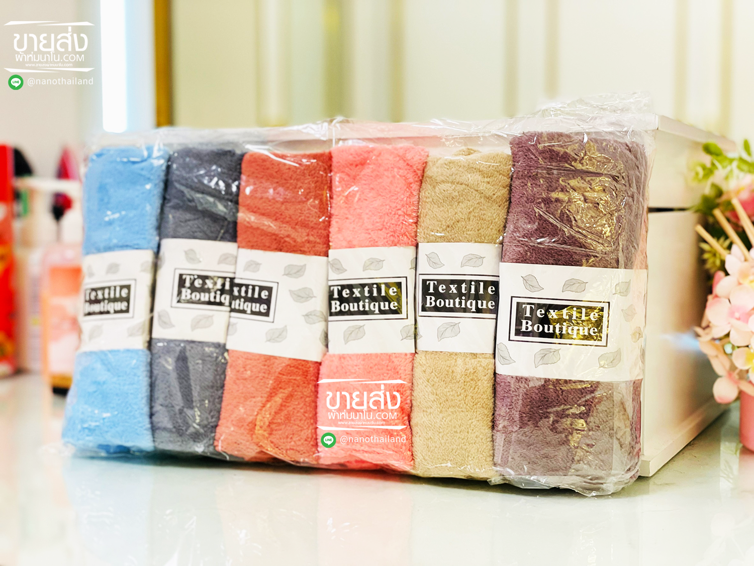 ผ้าเช็ดผมขนเป็ดสีพื้น รุ่นพิเศษหนานุ่ม ( 1 โหล )