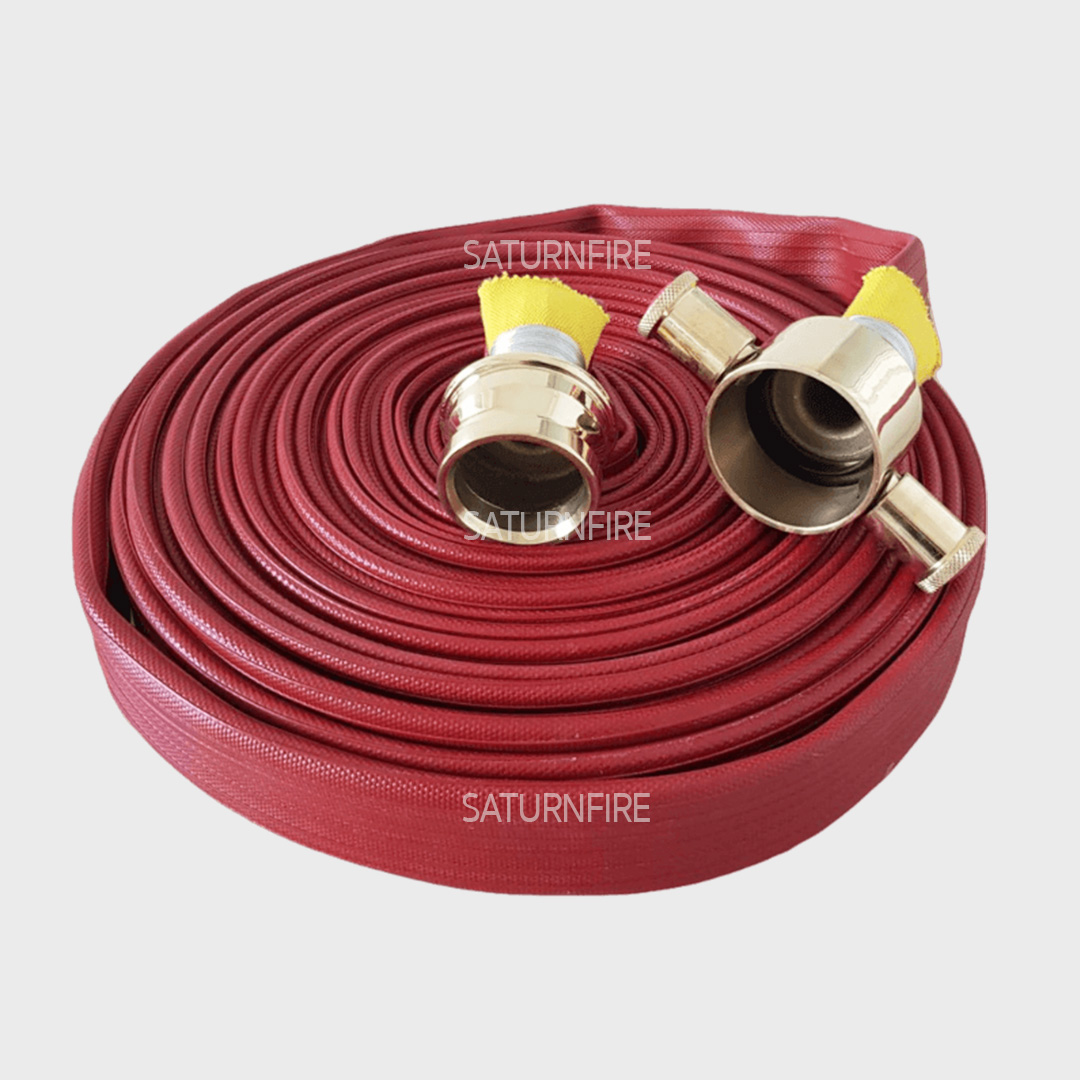 สายดับเพลิง PVC Nitrile 3 ชั้น ยางสังเคราะห์ สีแดง DELTA (1.5"x20m, Alu1.5")
