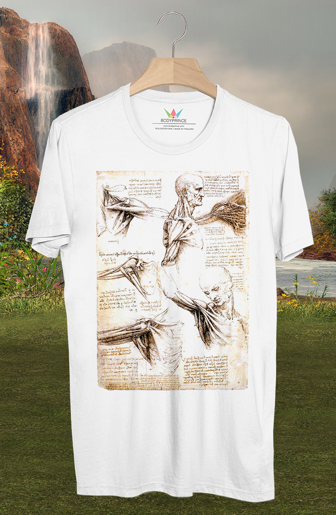 BP838 เสื้อยืด Leonardo Da Vinci Sketches And Drawings