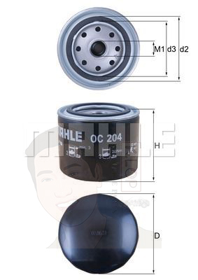 OC 204 กรองน้ำมันเครื่อง VOLVO B200 B230 B5234 / 740 760 850 940 960 ยี่ห้อ MAHLE
