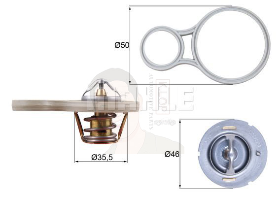TX 255 91 วาลว์น้ำ BMW W10 W11 / R50 R52 R53 11537596787 (ยี่ห้อ MAHLE)