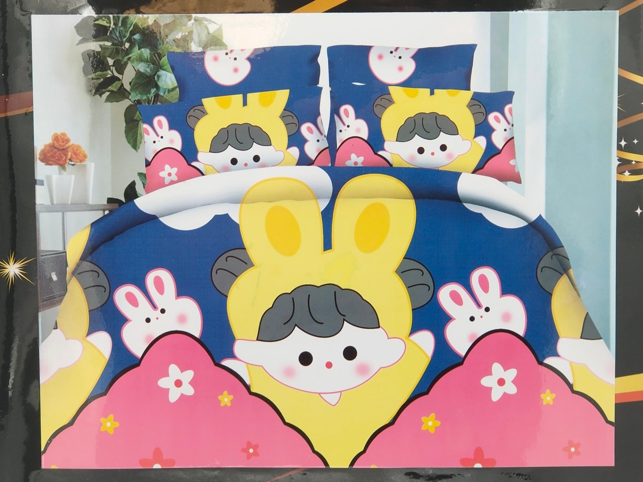 ชุดนวมลายการ์ตูน 6 ฟุต #มียางรัดมุม 360 องศา งานพรีเมี่ยม(เกรด AA) ( 6ชุดคละลาย)