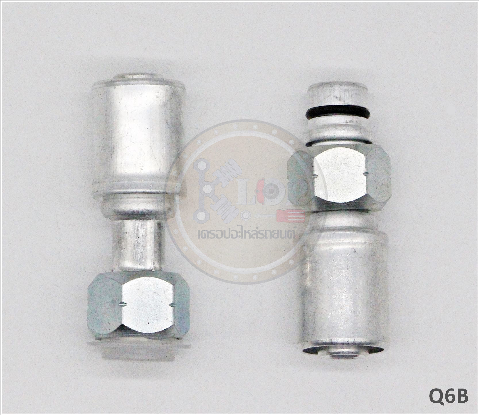 Q6B พิตติ้ง 5/8นิ้ว -180องศา ND รีดร่อง R134a (ปลอกอลูมิเนียม) (Vinn)
