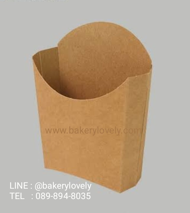 โคนกระดาษใส่เฟรนซ์ฟรายส์ สีน้ำตาล 2.2x8.8x9 cm
