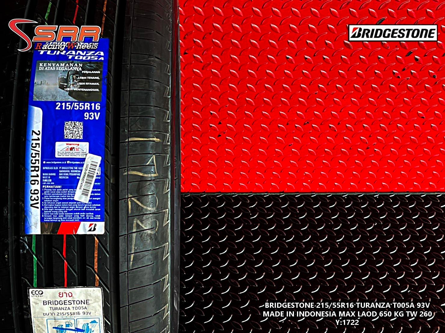 BRIDGESTONE TURANZA T005A 215/55R16 ยางใหม่ ลดราคาพิเศษ