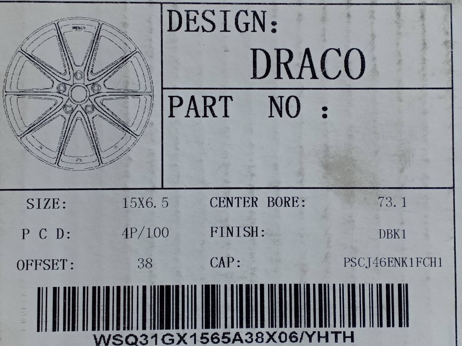 ENKEI DRACO ขอบ15 4H100 ET38 DBK1 มีจำหน่ายที่ร้านSRR