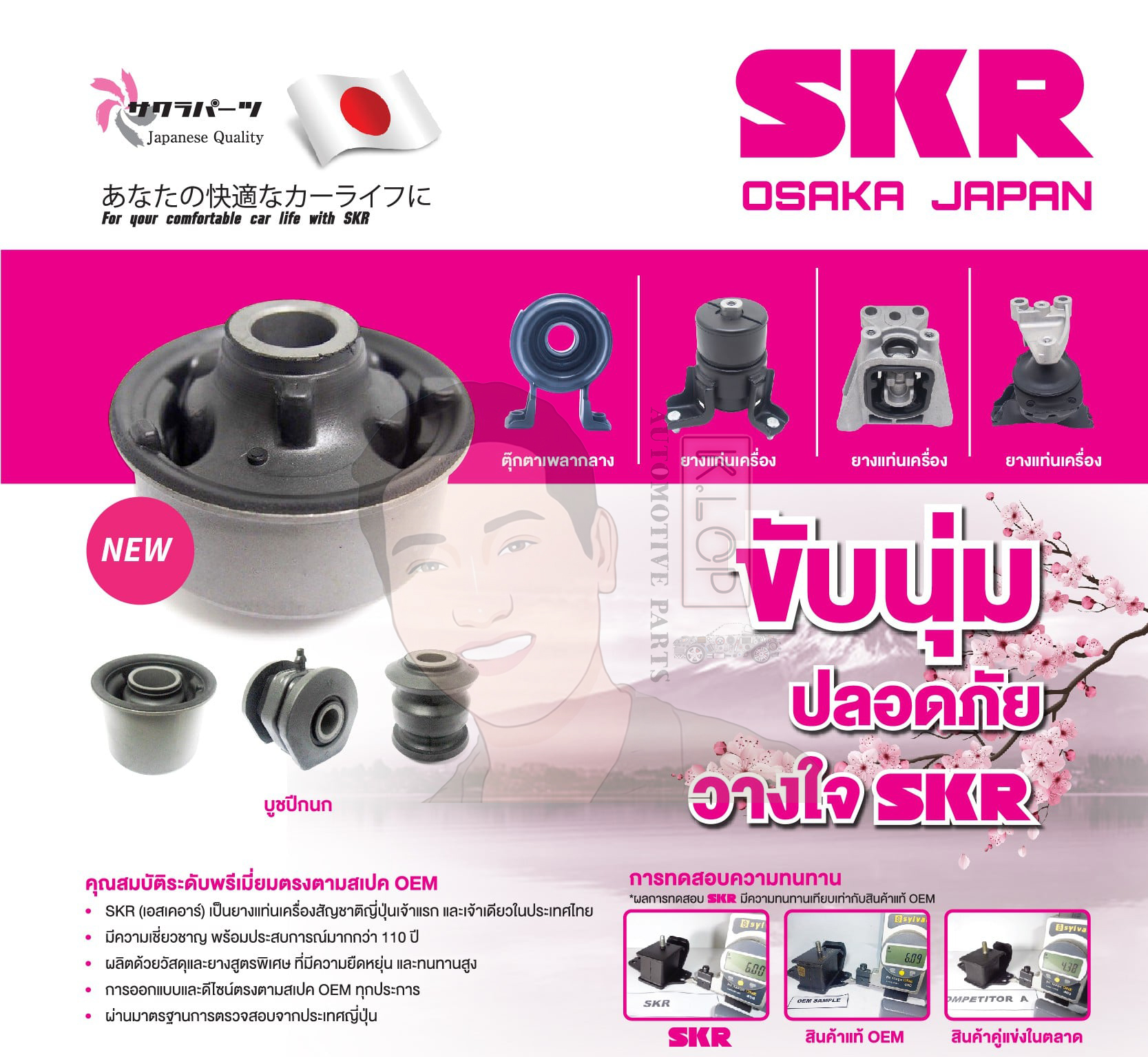 ชุดแท่นเครื่อง SKR : OEM JAPAN (NISSAN X-TRAIL T30 ปี2001-2008 เครื่องยนต์ 2.5L)