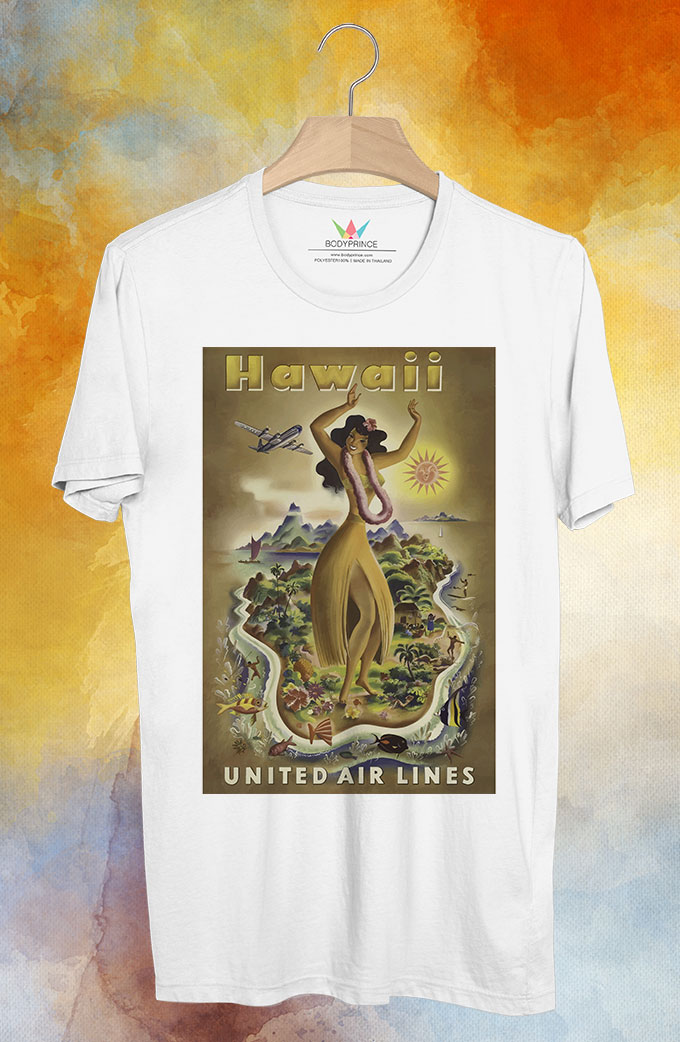BP119 เสื้อยืด Retro City : Hawaii