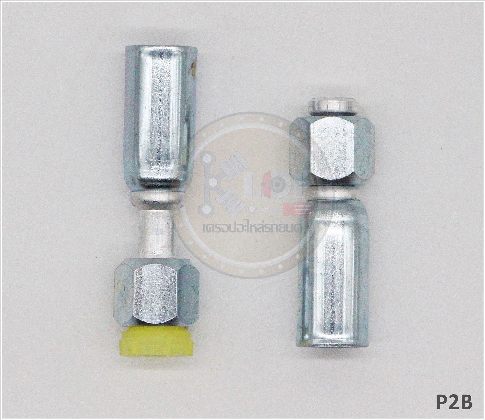 P2B พิตติ้ง 3/8นิ้ว -180องศา เตเปอร์ R134a (ปลอกเหล็ก) (Vinn)