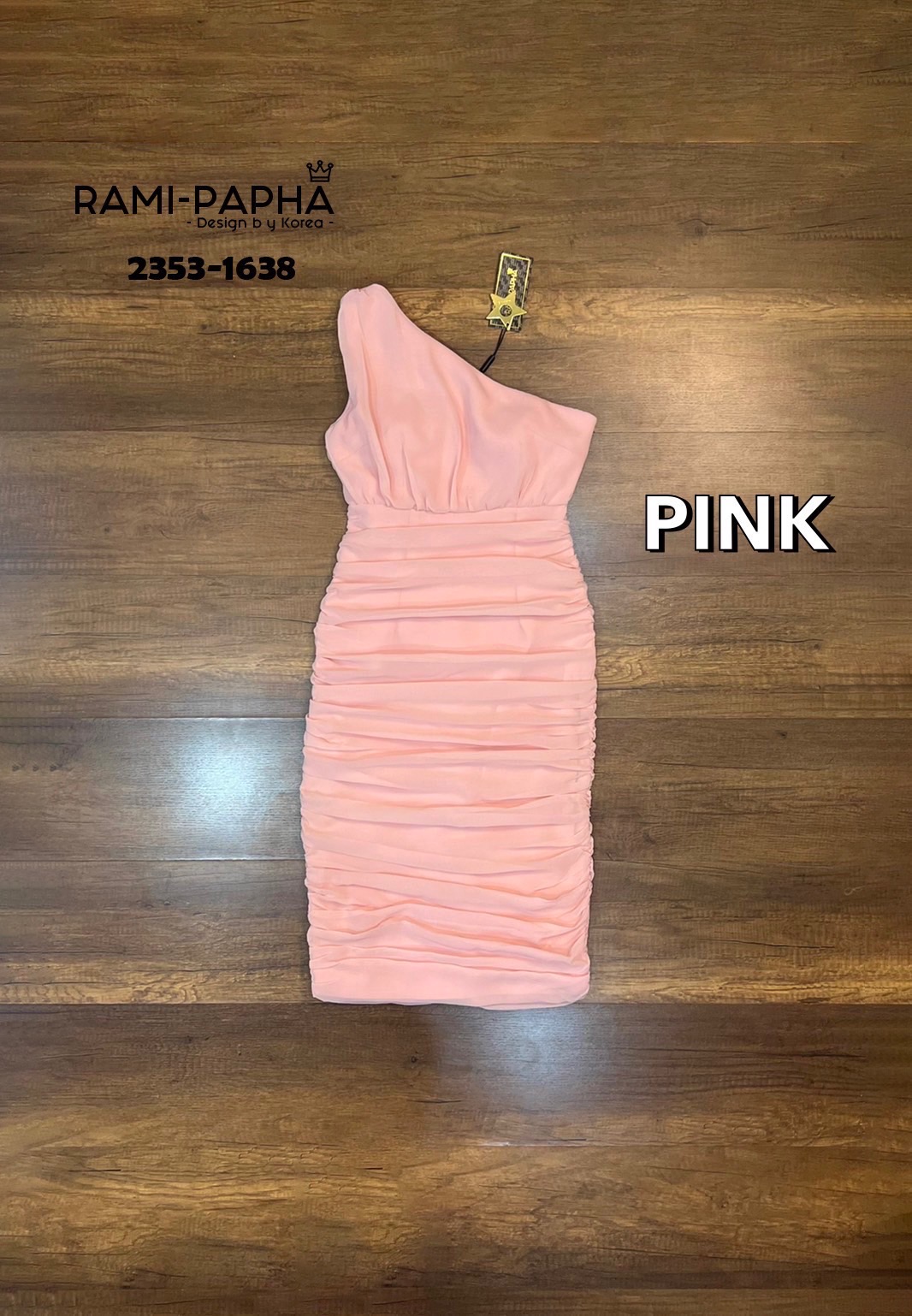 รหัส :: 2353-1638 เดรสเข้ารูปไหล่เบี่ยงเว้าด้านซ้าย