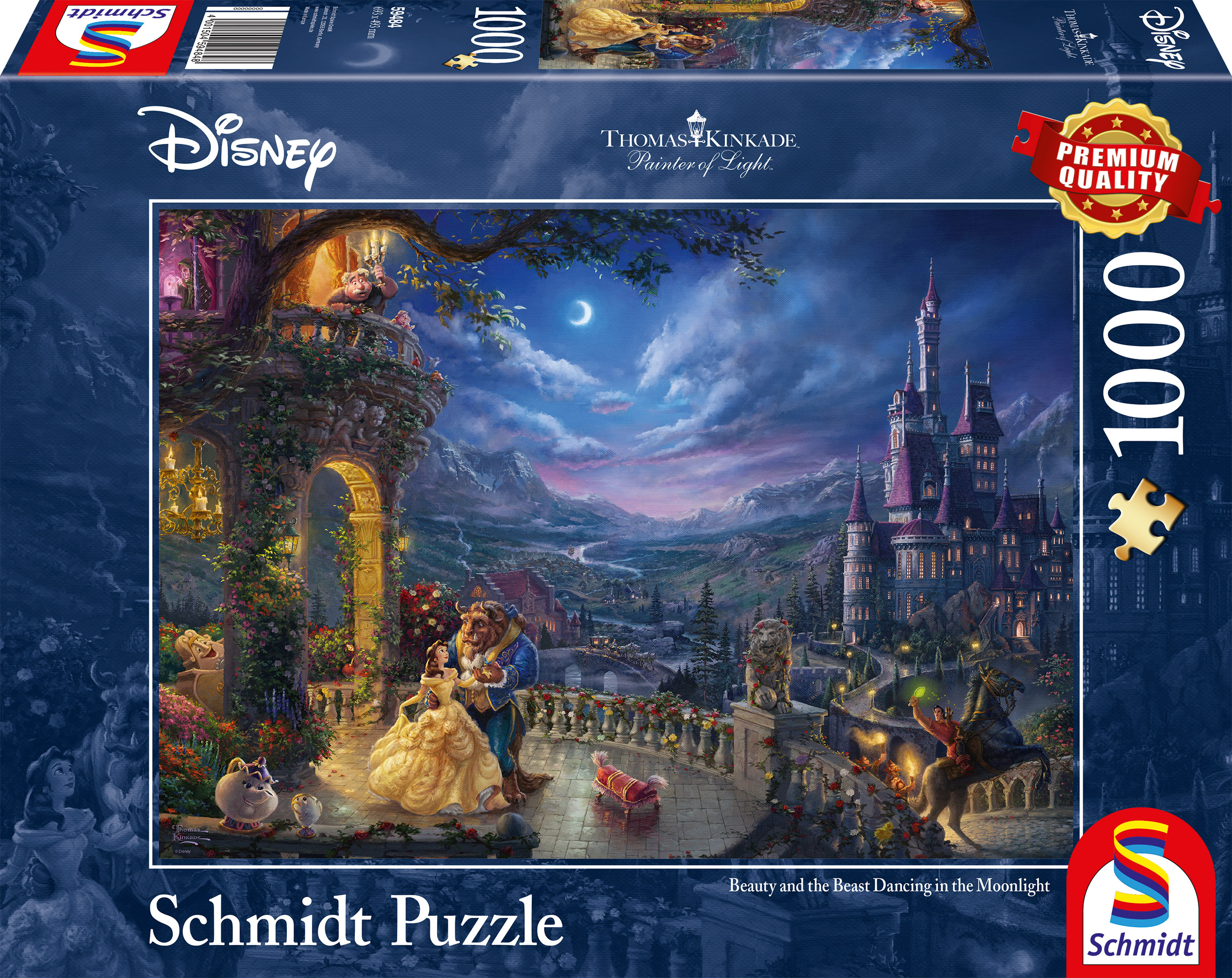 Schmidt - Disney : Beauty and the Beast Dancing in the Moonlight by Thomas Kinkade 1000 pcs.