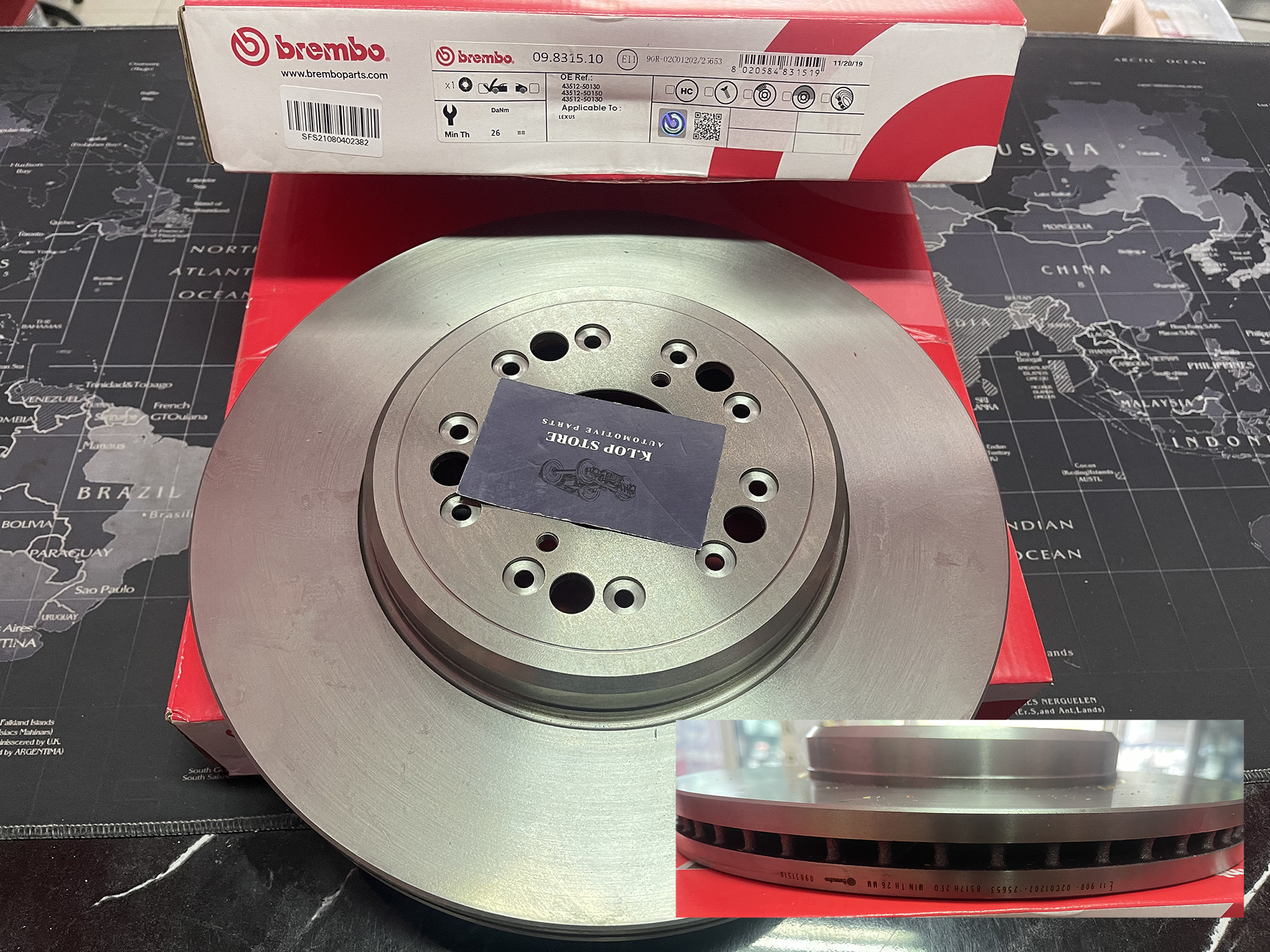 09 8315 10 จานเบรค ล้อ F (ยี่ห้อ BREMBO) รุ่น Std LEXUS LS400 (UCF20), Aristo ปี 1994->