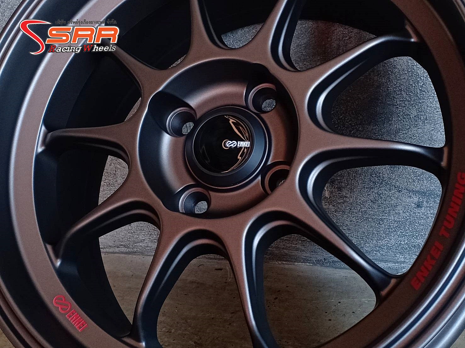 ENKEI TUNING SC55 ขอบ15 ET28 4x100 สีเทาตัวหนังสือแดง