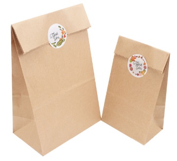 ถุงกระดาษ สีน้ำตาล 14.6x27 cm ก้นถุง 14.6x9.2 cm