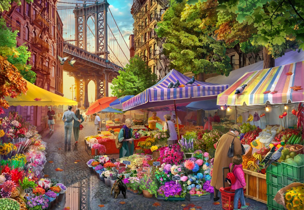 Bluebird Puzzle - Flower Market Brooklyn 1000 pcs.