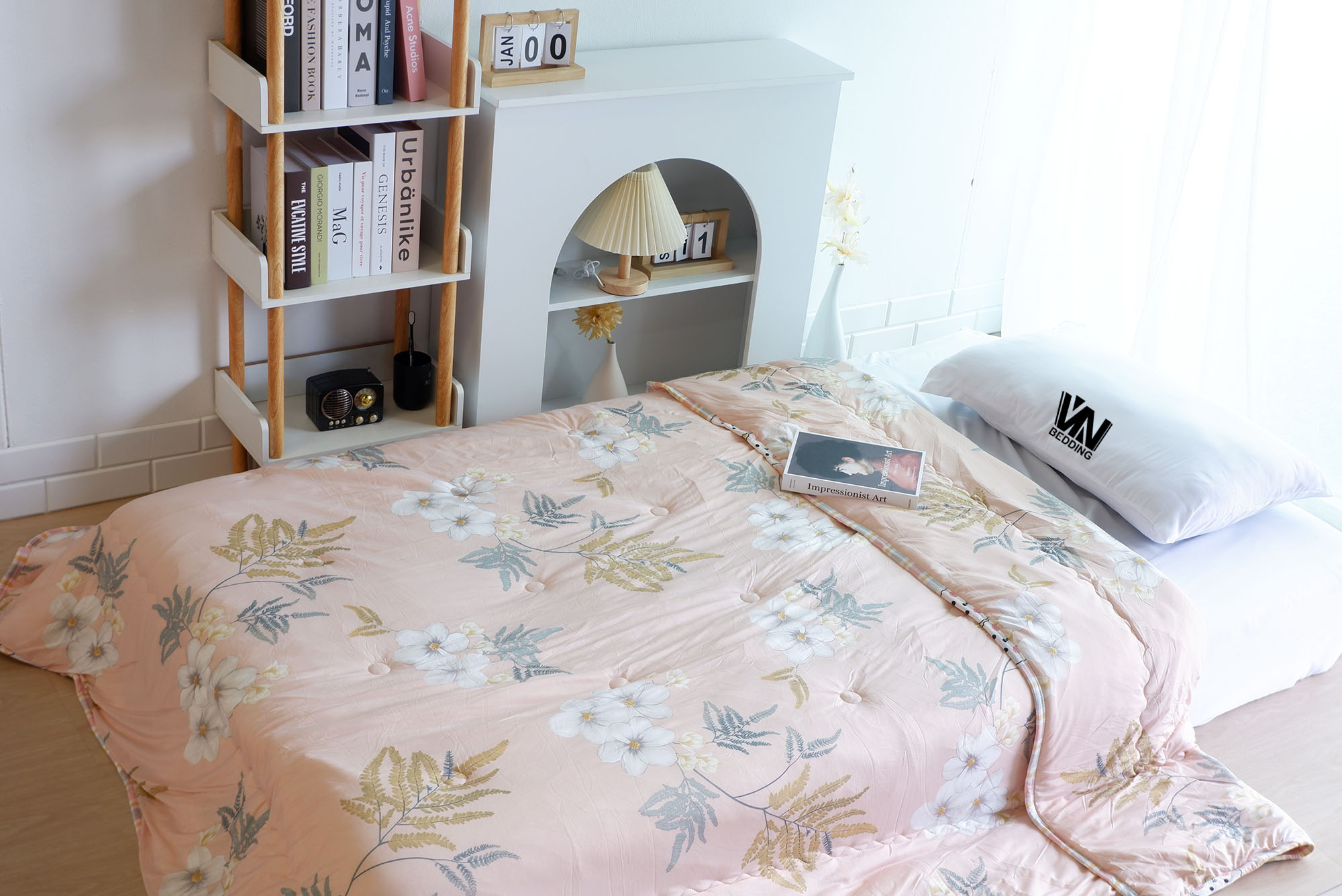 ผ้านวมใยไหมน้ำแร่ 7 ฟุต (คละลาย 12 ผืน)