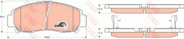 ผ้าดิสเบรค(หน้า) HONDA ACCORD 2.0,2.4,3.0 VQ '03-07 , ACCORD 2.4i; 3.0 V6 VTEC '08-'12 (G8)