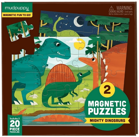 Mudpuppy - Mighty Dinosaurs (Magnetic Puzzle) (2x20pcs.) 40 pcs.