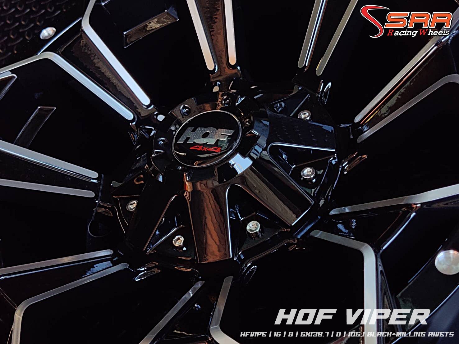 HOF VIPER ขอบ16 6H139.7 ET0 BLACK+MILLING RIVETS ราคาพิเศษ