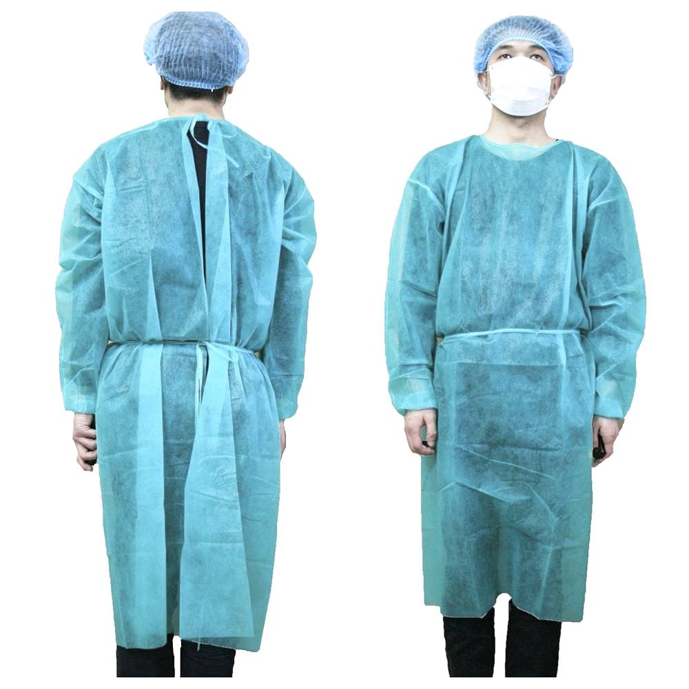 Disposable Isolation Gown เสื้อกาวน์ใยสังเคราะห์ สีฟ้า หนา 40 GRAMS