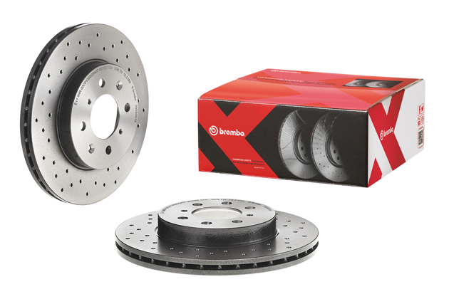 จานเบรค-หน้ารุ่น XTRA (ยี่ห้อ Brembo) JAZZ GE GK/ CITY GM (1.5), FREED, MOBILIO/CIVIC EK (1.6), CIVIC ES Dimension (1.7)