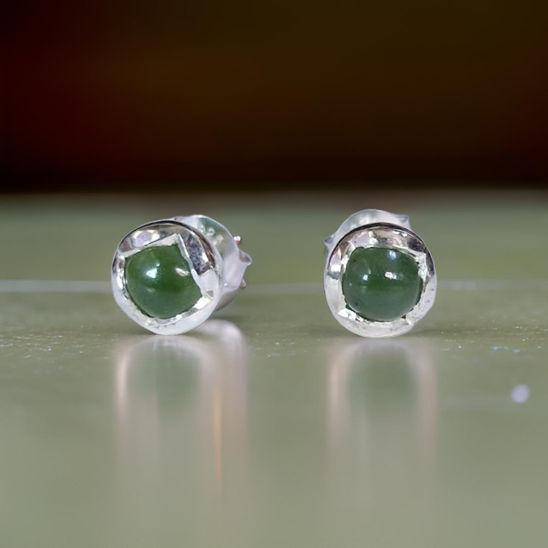 ต่างหูหยก เนไฟรต์แท้ (NO.TC024) Classic 💎 nephrite Gemstone earring