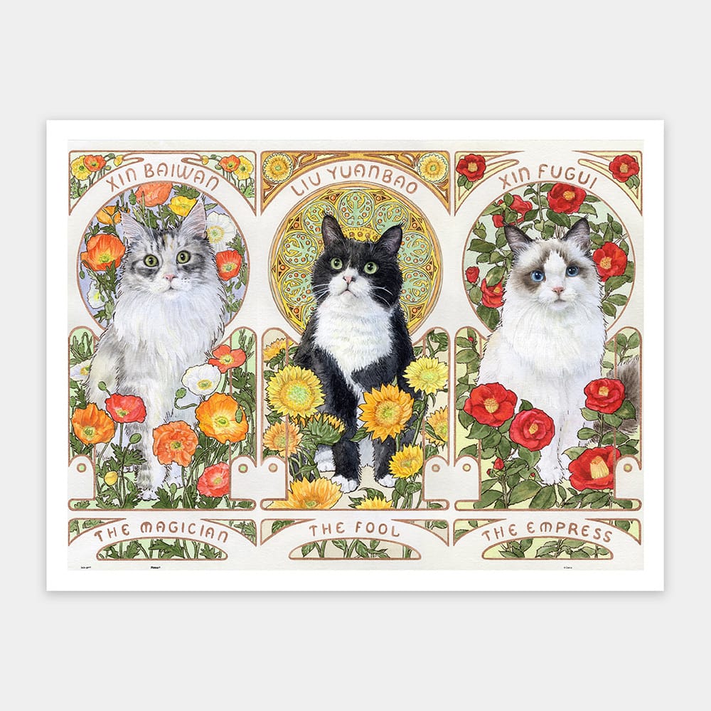 Pintoo - Three Pictures of Cats in the Alphonse Mucha Style by Giaciu 1200 pcs.