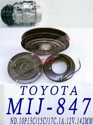 MIJ-847 (ชุดหน้าคลัทช์ ยี่ห้อ MIJ) TOYOTA (ND. 10P13C/15C/17C. 1A. 12V. 142MM.)