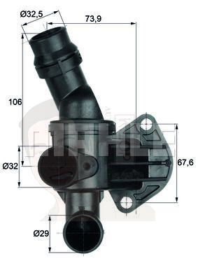 THD 3 82 วาล์วน้ำ+เสื้อ 2.0TFSI / A1 A3 TT, Scirocco Golf 06F121111H (ยี่ห้อ MAHLE)