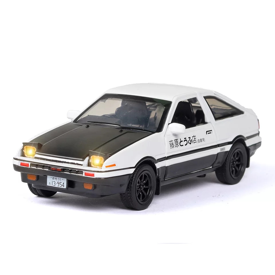โมเดลรถเหล็ก Toyota Trueno AE86 รถส่งเต้าหู้ scale 1:28 มีเสียง มีไฟ (ปลีก-ส่ง)
