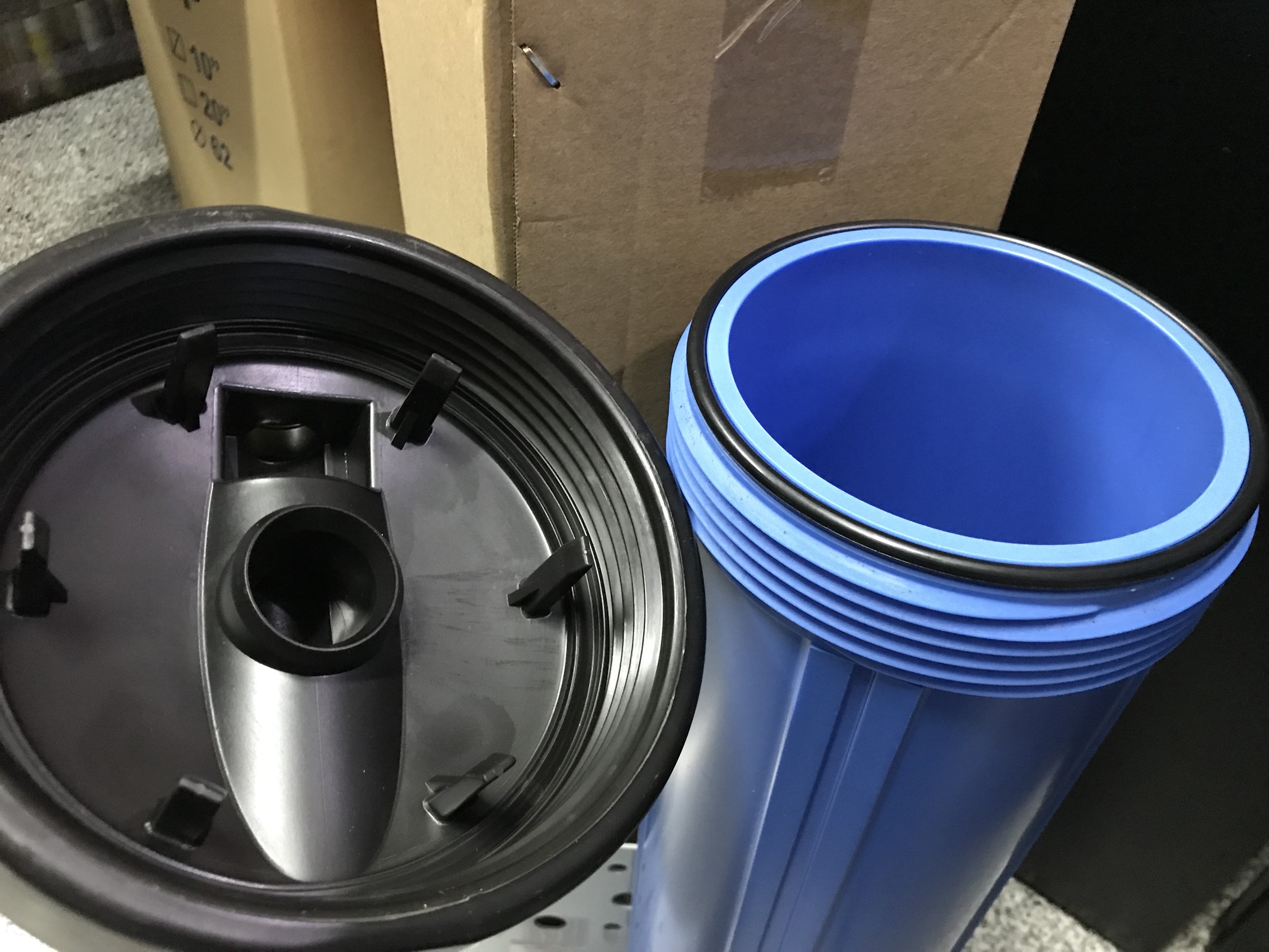 กระบอกกรองน้ำ Housing Big Blue ฟ้า-ทึบ 20 นิ้ว รูเกลียวทองเหลือง 1 นิ้ว 1 โอริง(ครบชุดไม่รวมไส้กรอง) ชิ้น/ลัง