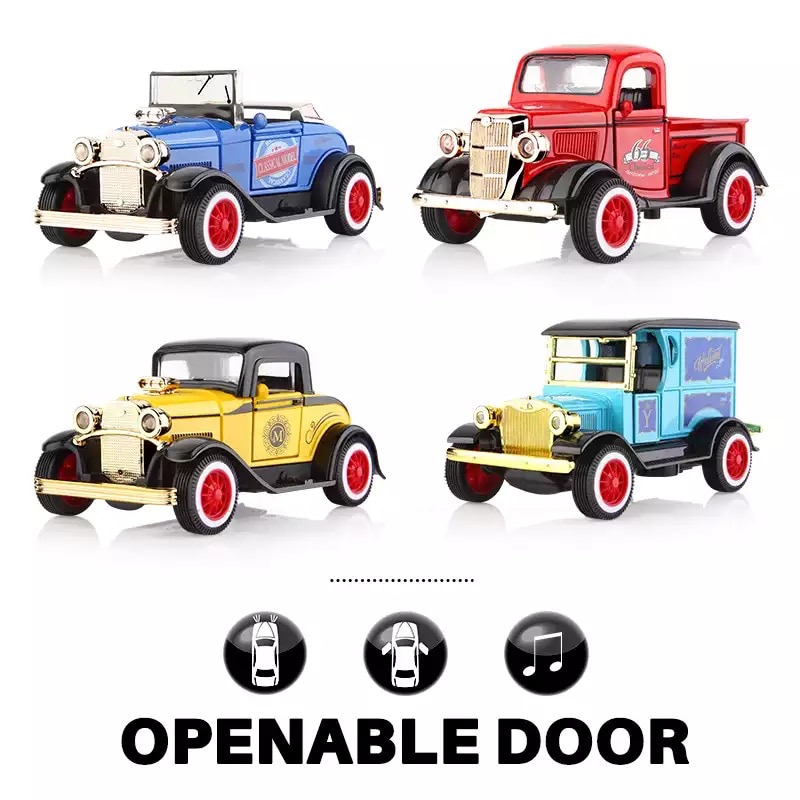 โมเดลรถเหล็ก รถโบราณ Scale 1:32 มีเสียงมีไฟ (ปลีก-ส่ง)