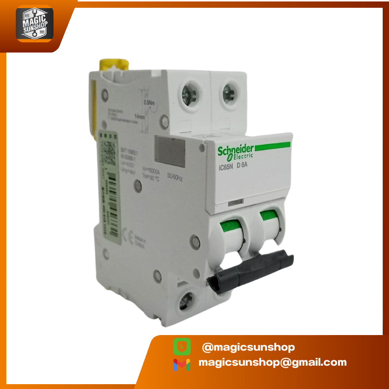 Schneider เบรคเกอร์ Breaker IC65N D6A 2P
