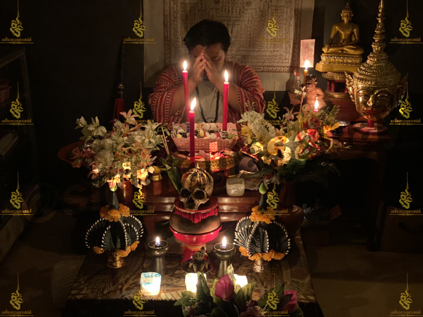 พิธีปันฮักปันหลง อาจารย์เสก สำนักสักยันต์ป๋ารมีเศรษฐีเรือนคำ