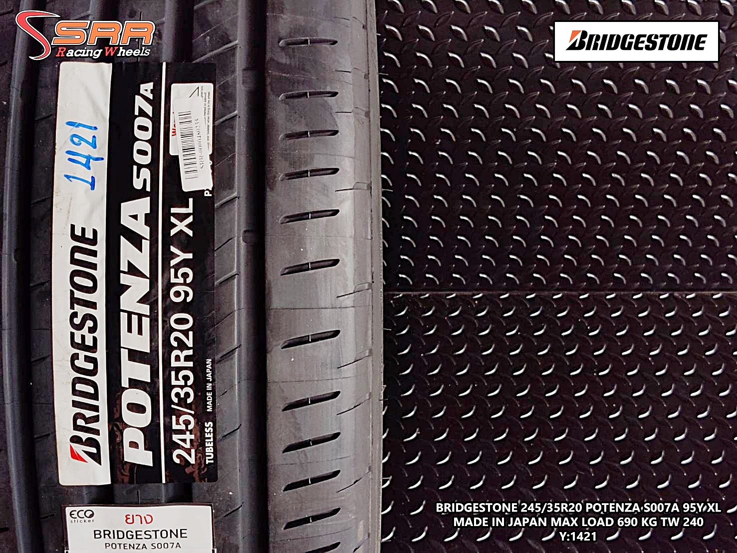 BRIDGESTONE POTENZA S007A 245/35R20 ยางใหม่ปี2021 ราคาพิเศษ