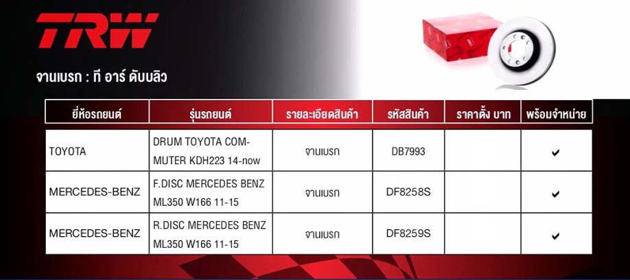จานเบรค หน้า-หลังTRW (Updated 6-3-2019)