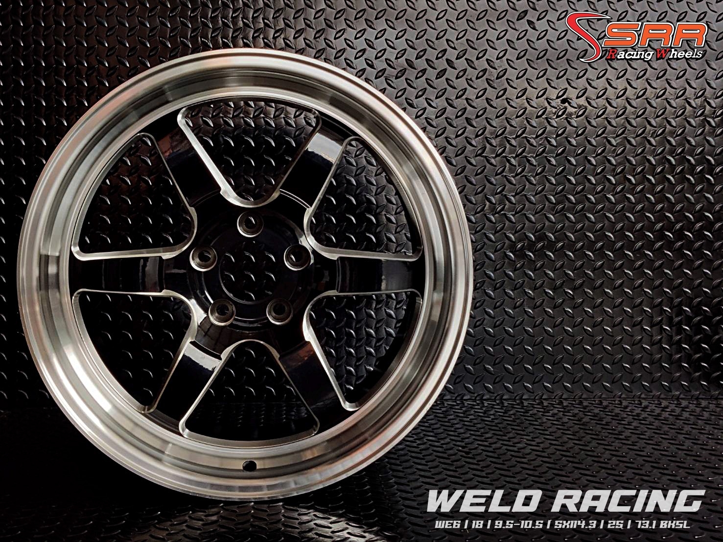 WELD WE6 ขอบ18 หน้า9.5 หลัง10.5 5H114.3 BKSL ชุดละ 14,000฿