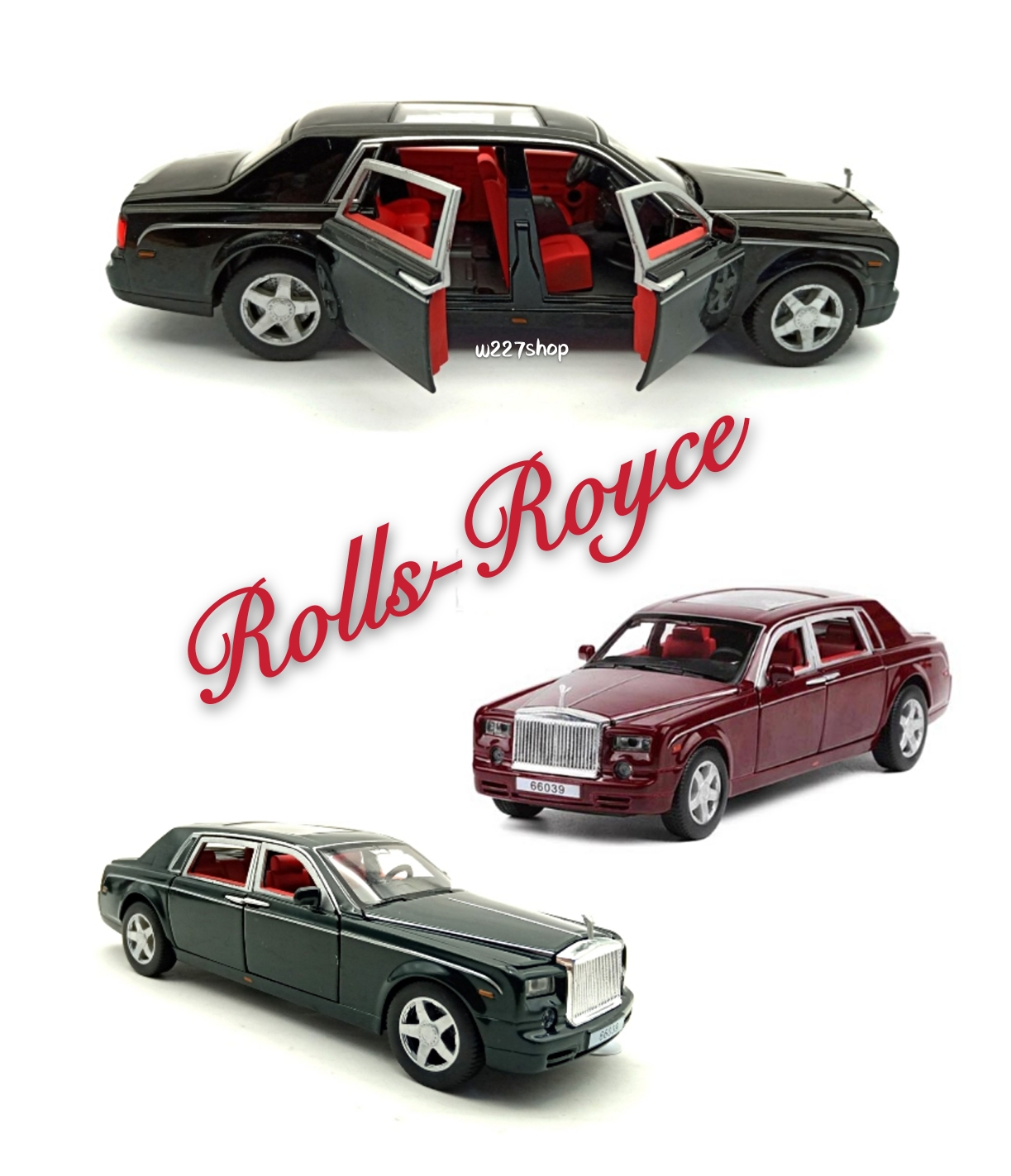 โมเดลรถเหล็ก โรสรอยด์ Rolls-Royce Phantom scale 1:32 มีเสียง มีไฟ (ปลีก-ส่ง)