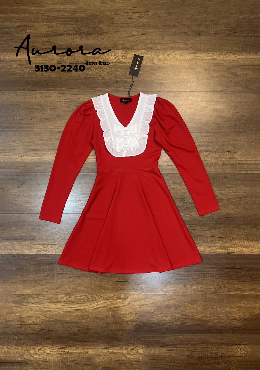 3130-2240 เดรสสีสันสดใส เนื้อผ้ายืดหยุ่นอย่างดี